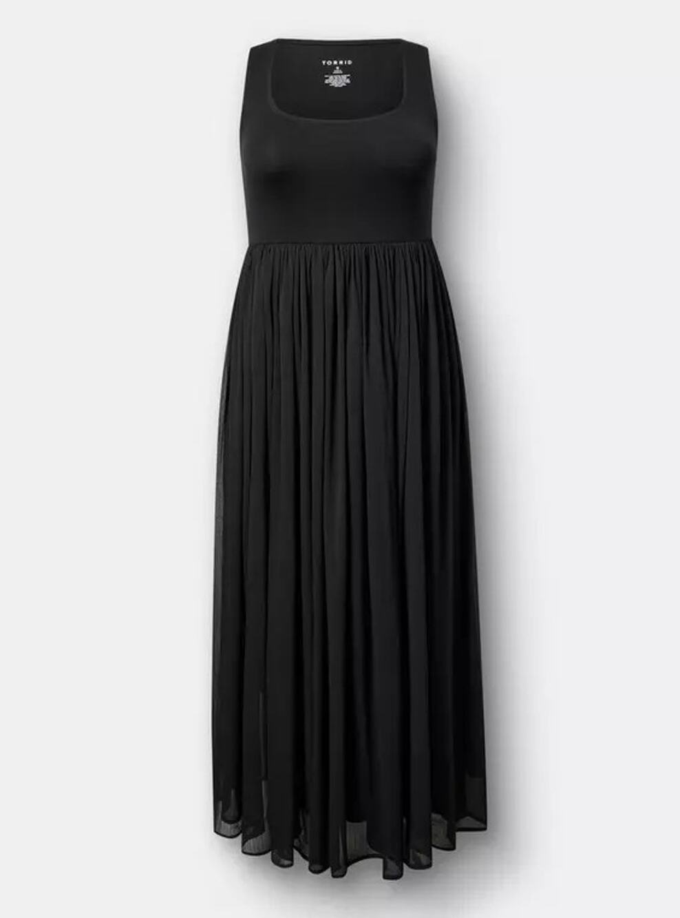 NWT Torrid Black Chiffon Maxi Dress Sleeveless Scoop Neck Pockets, sz 3X